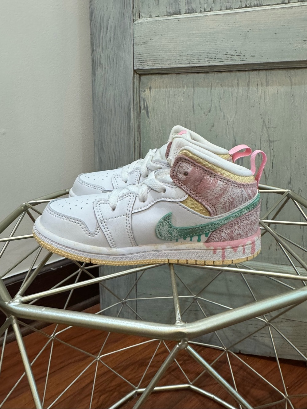 Nike Jordan Toddler Air Jordan 1 Mid Paint Drip Ice Cream DD1669100 size 9C